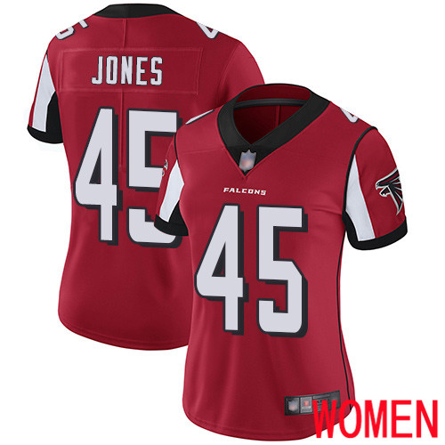 Atlanta Falcons Limited Red Women Deion Jones Home Jersey NFL Football #45 Vapor Untouchable->women nfl jersey->Women Jersey